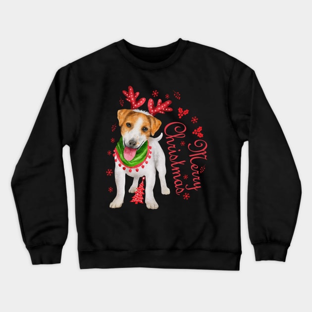 Really Funny Xmas Dog-deer Crewneck Sweatshirt by StarWheel